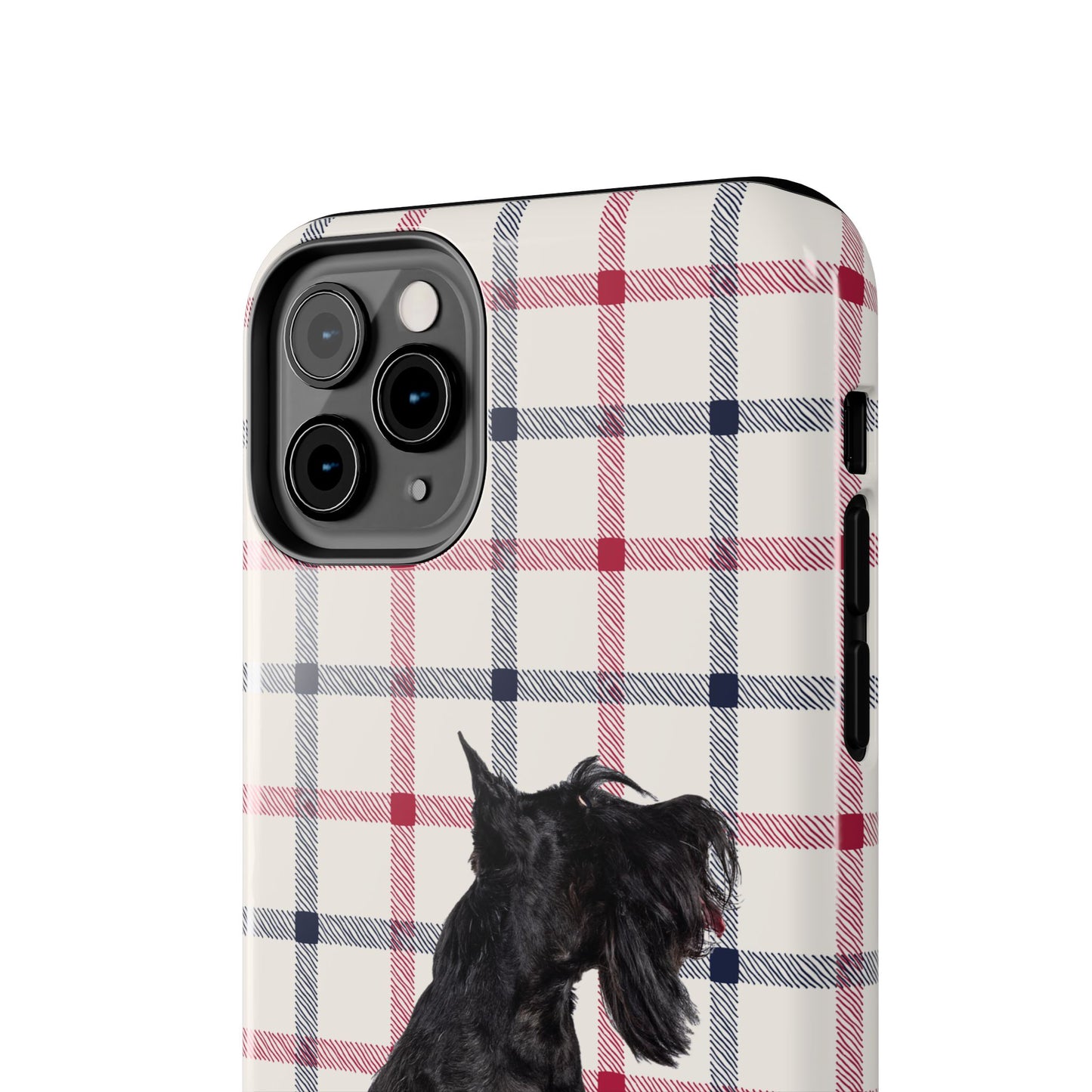 Scottish Terrier Phone Case, Tough Cases, Scottie Dog Phone Cover, Gift for Dog Lovers, Plaid Design