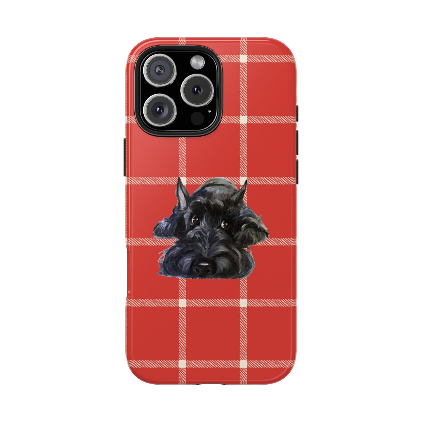Scottish Terrier Phone Case, Tough Cases, Scottie Dog Phone Cover, Gift for Dog Lovers, Plaid Design