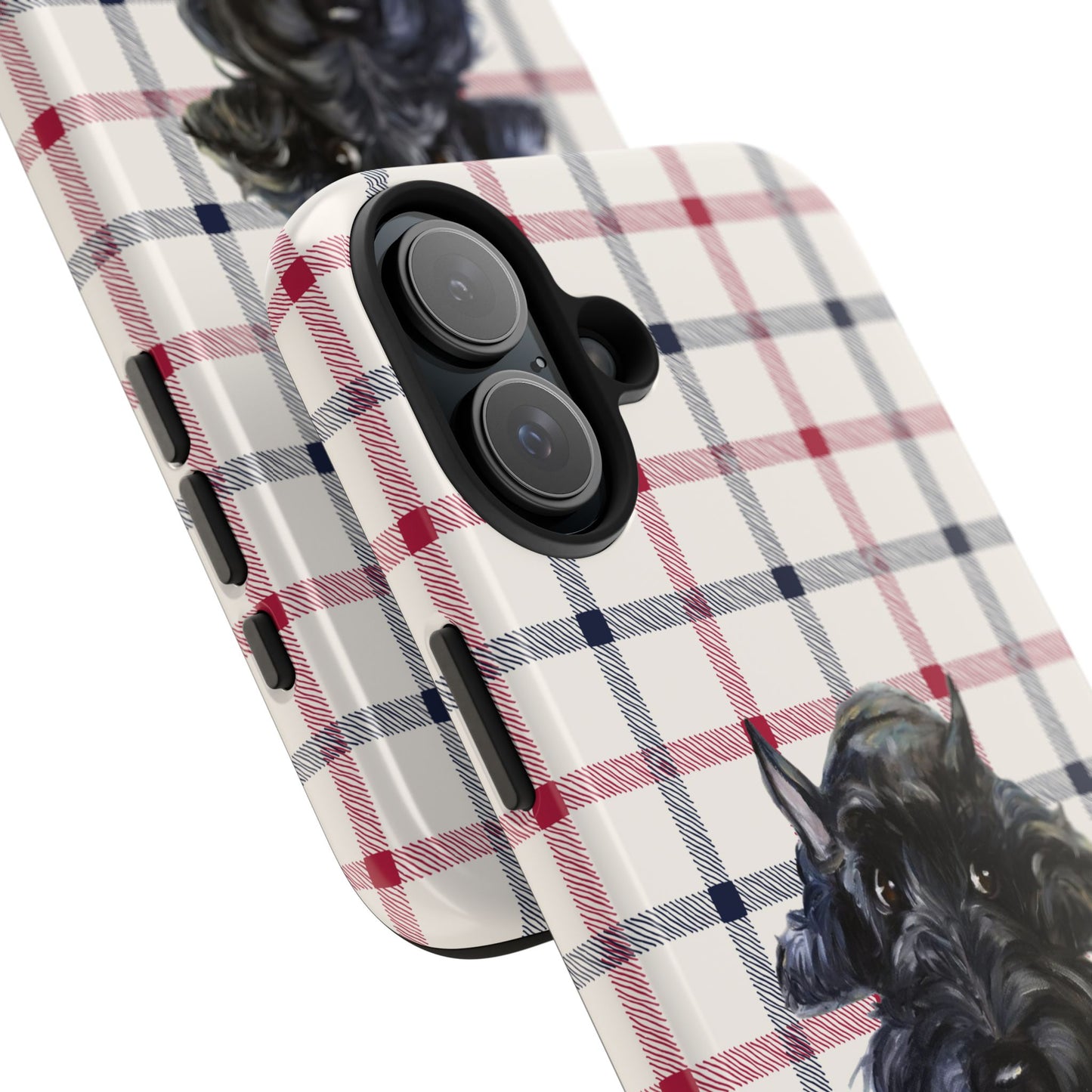Scottish Terrier Phone Case, Tough Cases, Scottie Dog Phone Cover, Gift for Dog Lovers, Plaid Design