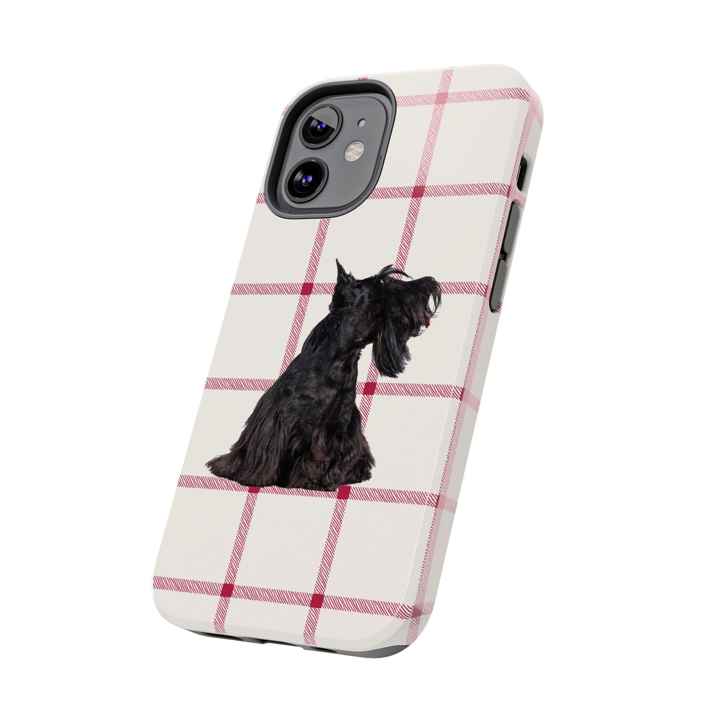Scottish Terrier Phone Case, Tough Cases, Scottie Dog Phone Cover, Gift for Dog Lovers, Plaid Design