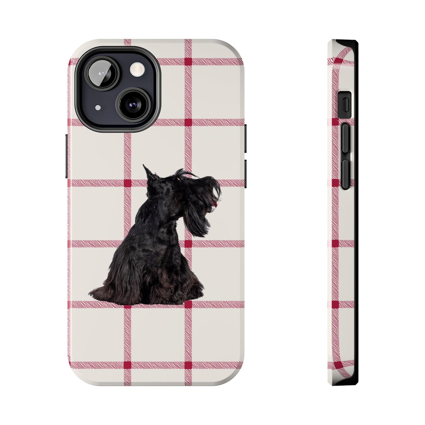 Scottish Terrier Phone Case, Tough Cases, Scottie Dog Phone Cover, Gift for Dog Lovers, Plaid Design