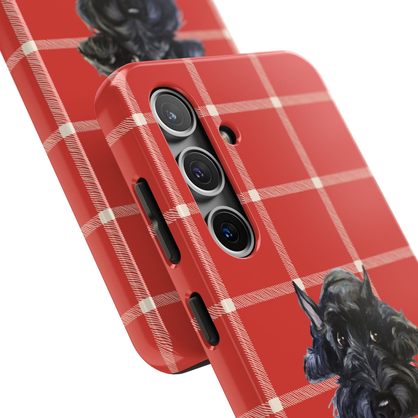 Scottish Terrier Phone Case, Tough Cases, Scottie Dog Phone Cover, Gift for Dog Lovers, Plaid Design