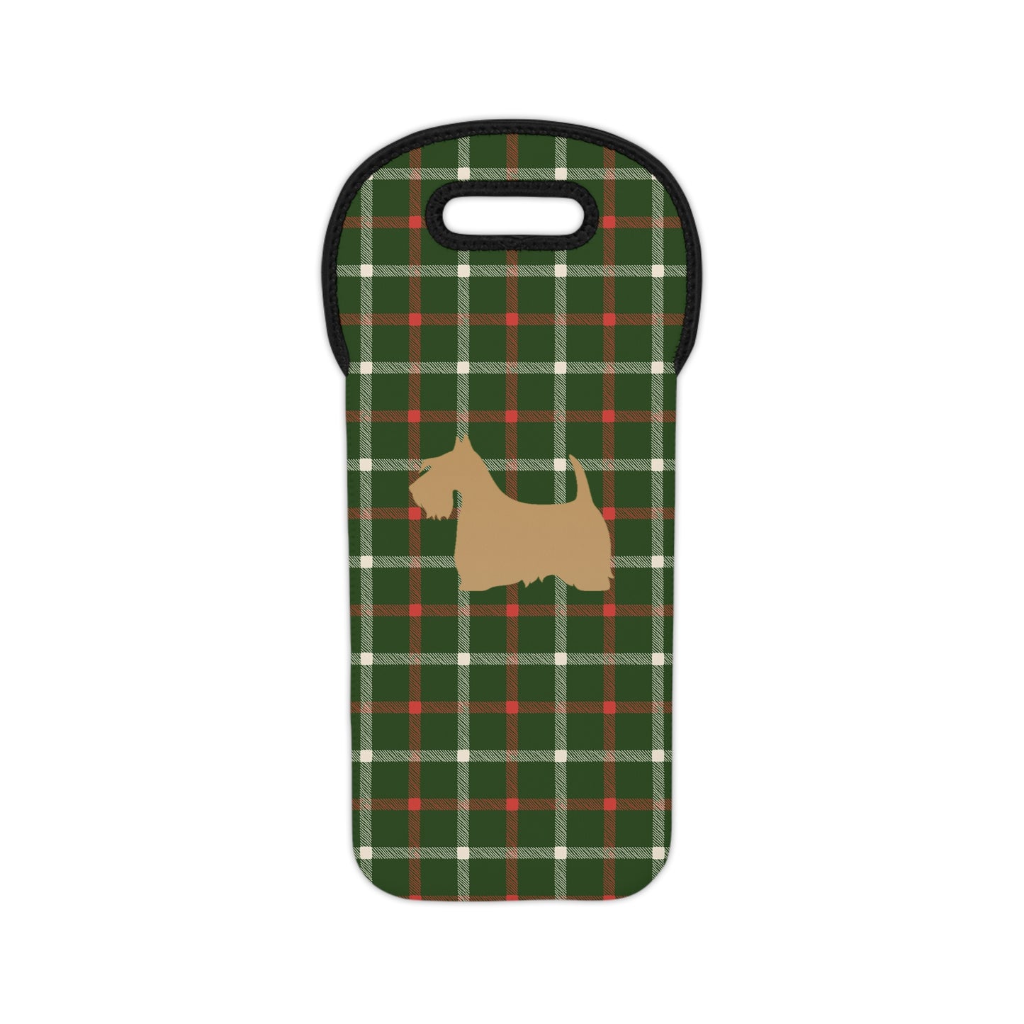 Plaid Wine Tote or Gift Bag with Scottish Terrier Design