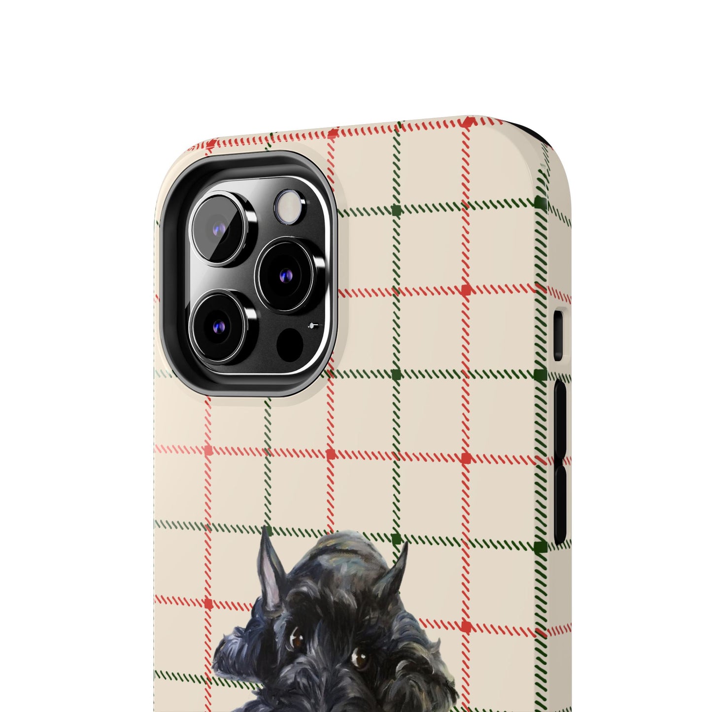 Scottish Terrier Phone Case, Tough Cases, Scottie Dog Phone Cover, Gift for Dog Lovers, Plaid Design