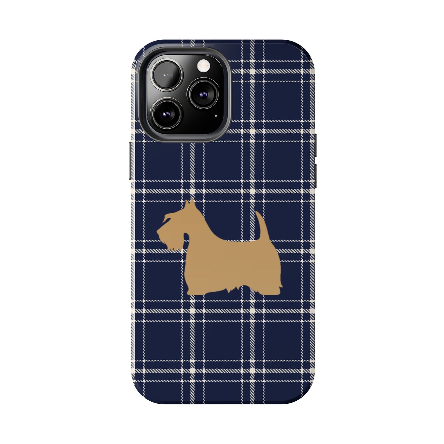 Scottish Terrier Phone Case, Tough Cases, Scottie Dog Phone Cover, Gift for Dog Lovers, Plaid Design