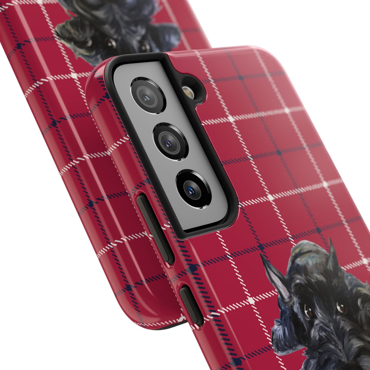 Scottish Terrier Phone Case, Tough Cases, Scottie Dog Phone Cover, Gift for Dog Lovers, Plaid Design