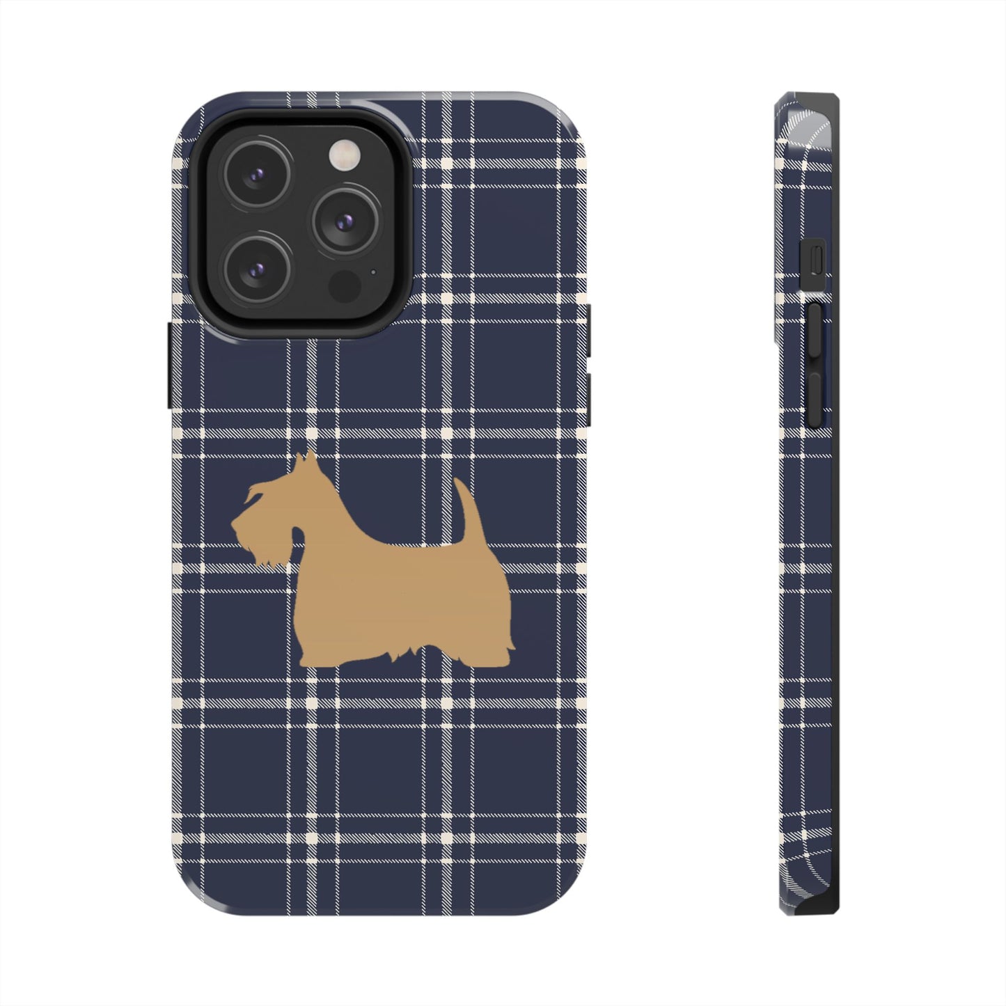 Scottish Terrier Phone Case, Tough Cases, Scottie Dog Phone Cover, Gift for Dog Lovers, Plaid Design