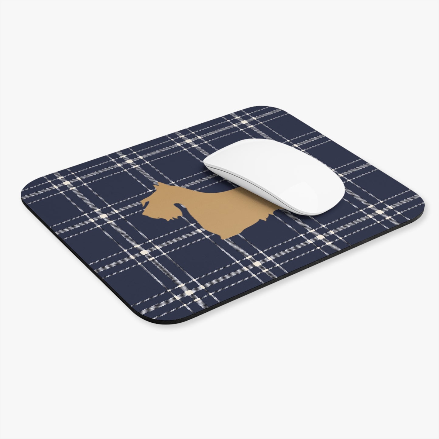 Scottish Terrier Plaid Dog Mouse Pad | Cute Dog Lover Gift | Office Decor | Stationery | Pet Themed Home Office Accessories | Animal Lover Merchandise