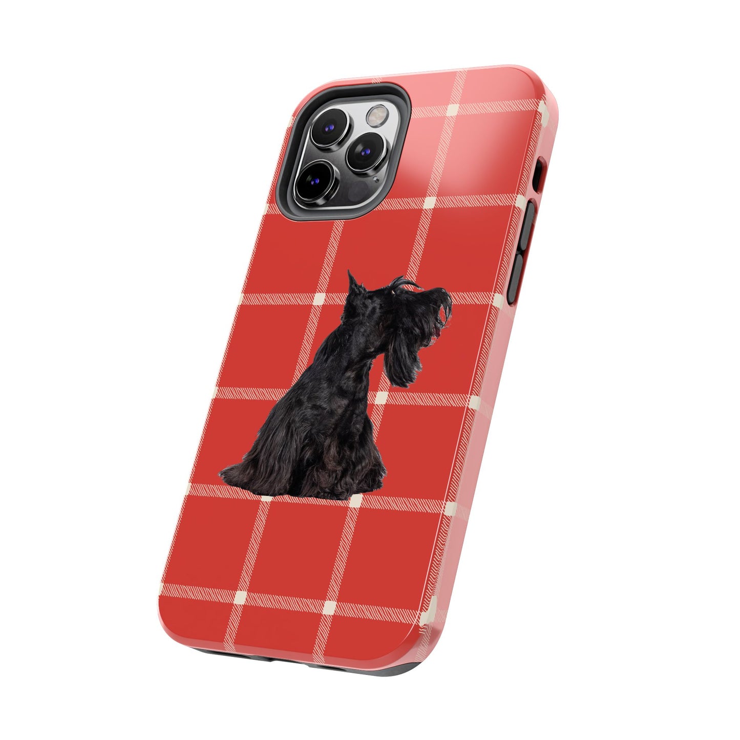 Scottish Terrier Phone Case, Tough Cases, Scottie Dog Phone Cover, Gift for Dog Lovers, Plaid Design