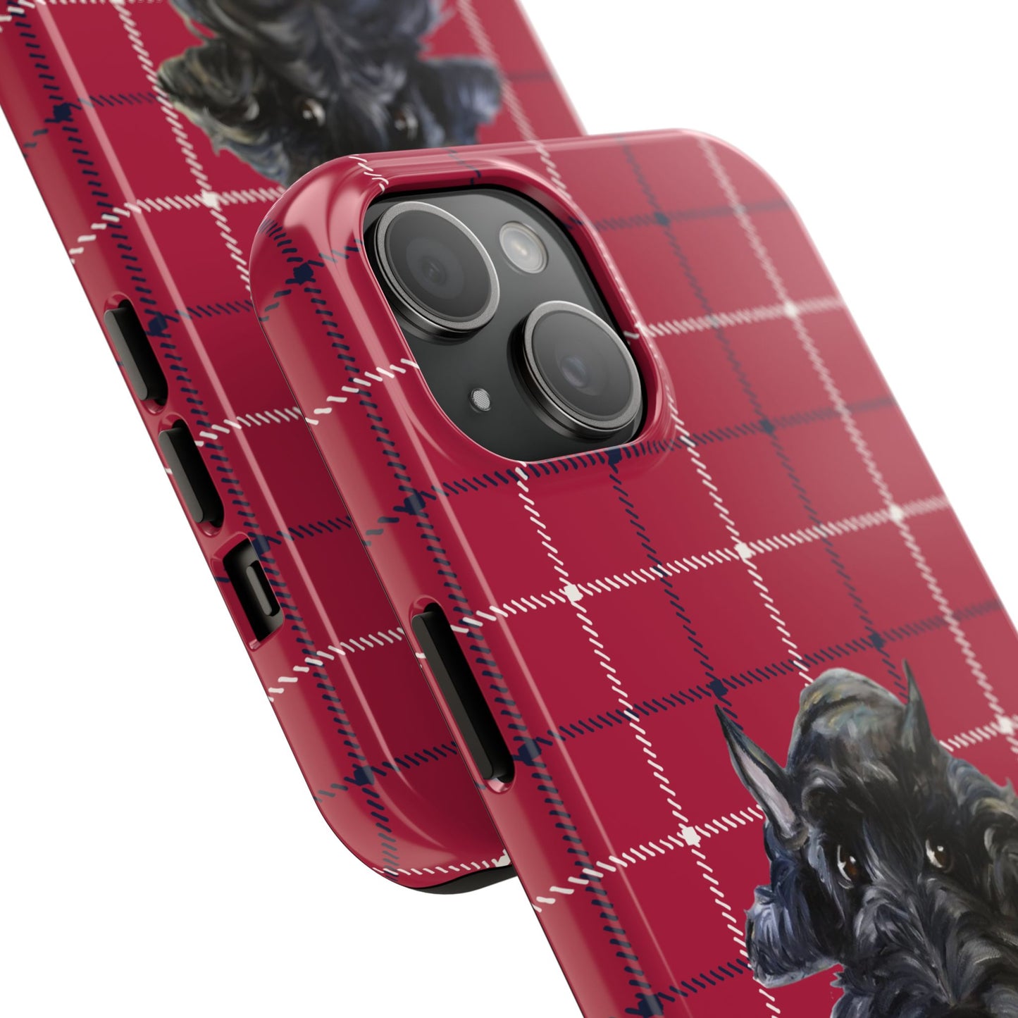 Scottish Terrier Phone Case, Tough Cases, Scottie Dog Phone Cover, Gift for Dog Lovers, Plaid Design