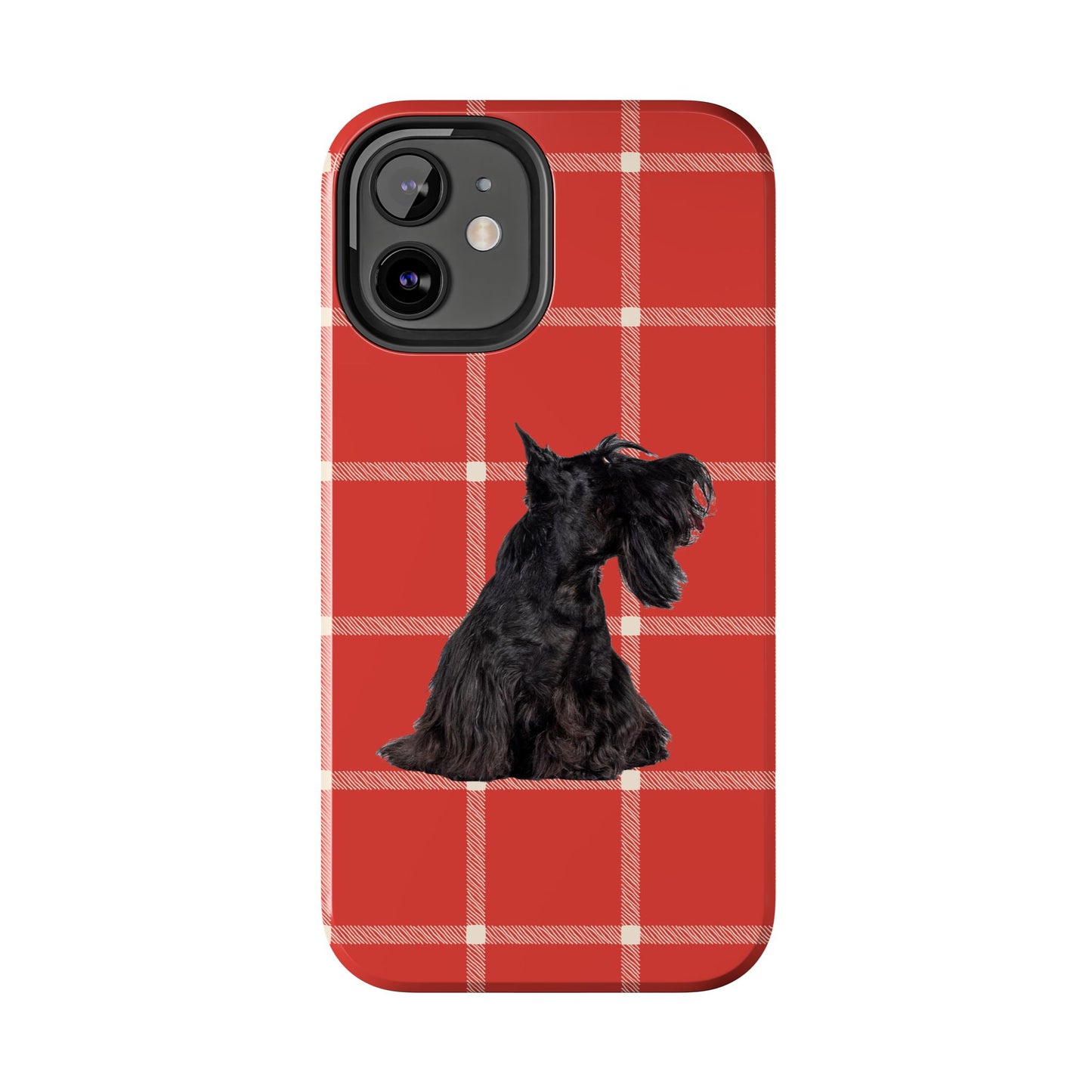 Scottish Terrier Phone Case, Tough Cases, Scottie Dog Phone Cover, Gift for Dog Lovers, Plaid Design