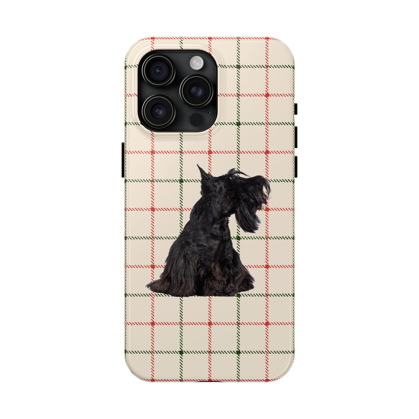 Scottish Terrier Phone Case, Tough Cases, Scottie Dog Phone Cover, Gift for Dog Lovers, Plaid Design