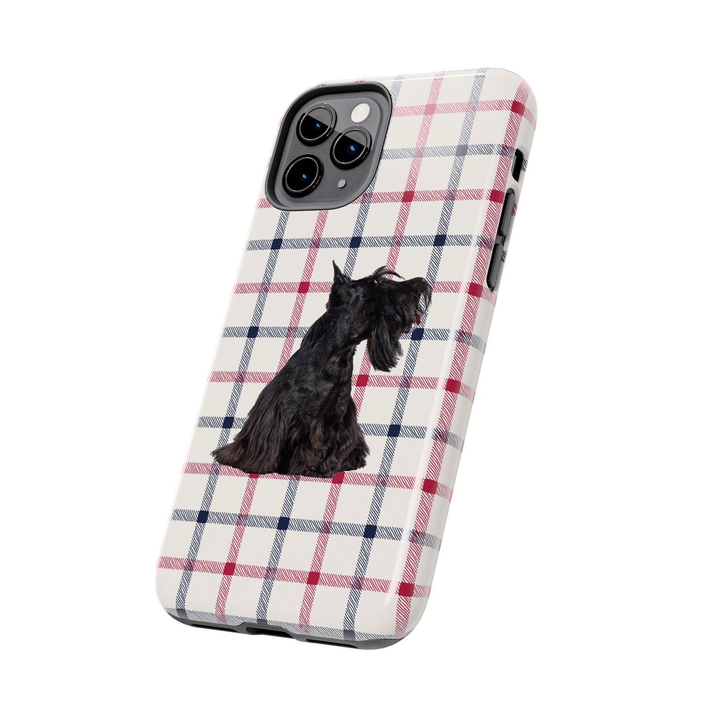 Scottish Terrier Phone Case, Tough Cases, Scottie Dog Phone Cover, Gift for Dog Lovers, Plaid Design