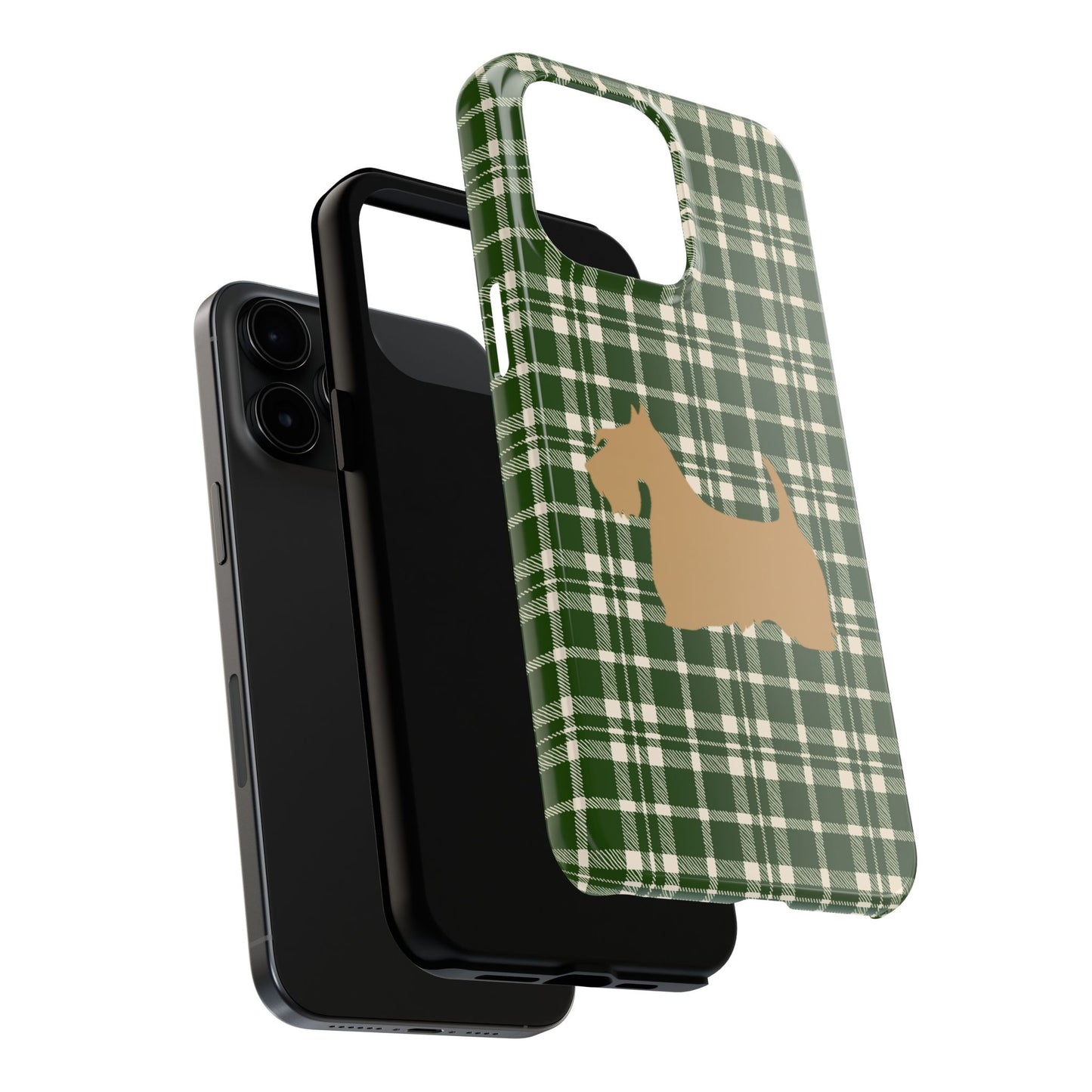 Scottish Terrier Phone Case, Tough Cases, Scottie Dog Phone Cover, Gift for Dog Lovers, Plaid Design
