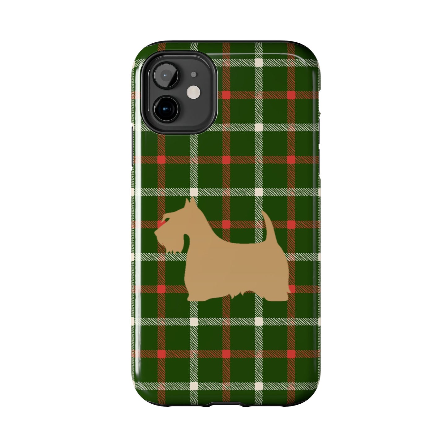 Scottish Terrier Phone Case, Tough Cases, Scottie Dog Phone Cover, Gift for Dog Lovers, Plaid Design
