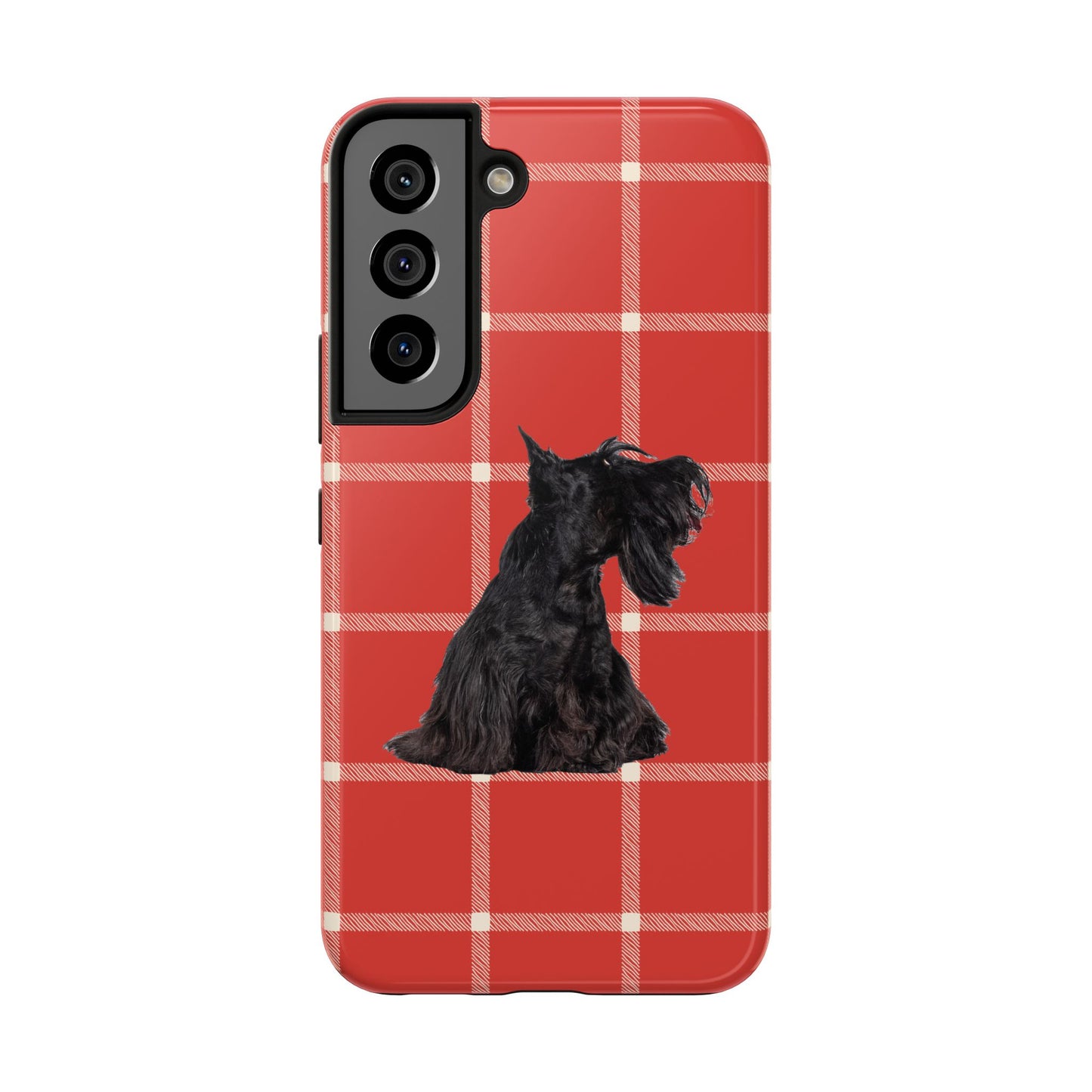 Scottish Terrier Phone Case, Tough Cases, Scottie Dog Phone Cover, Gift for Dog Lovers, Plaid Design