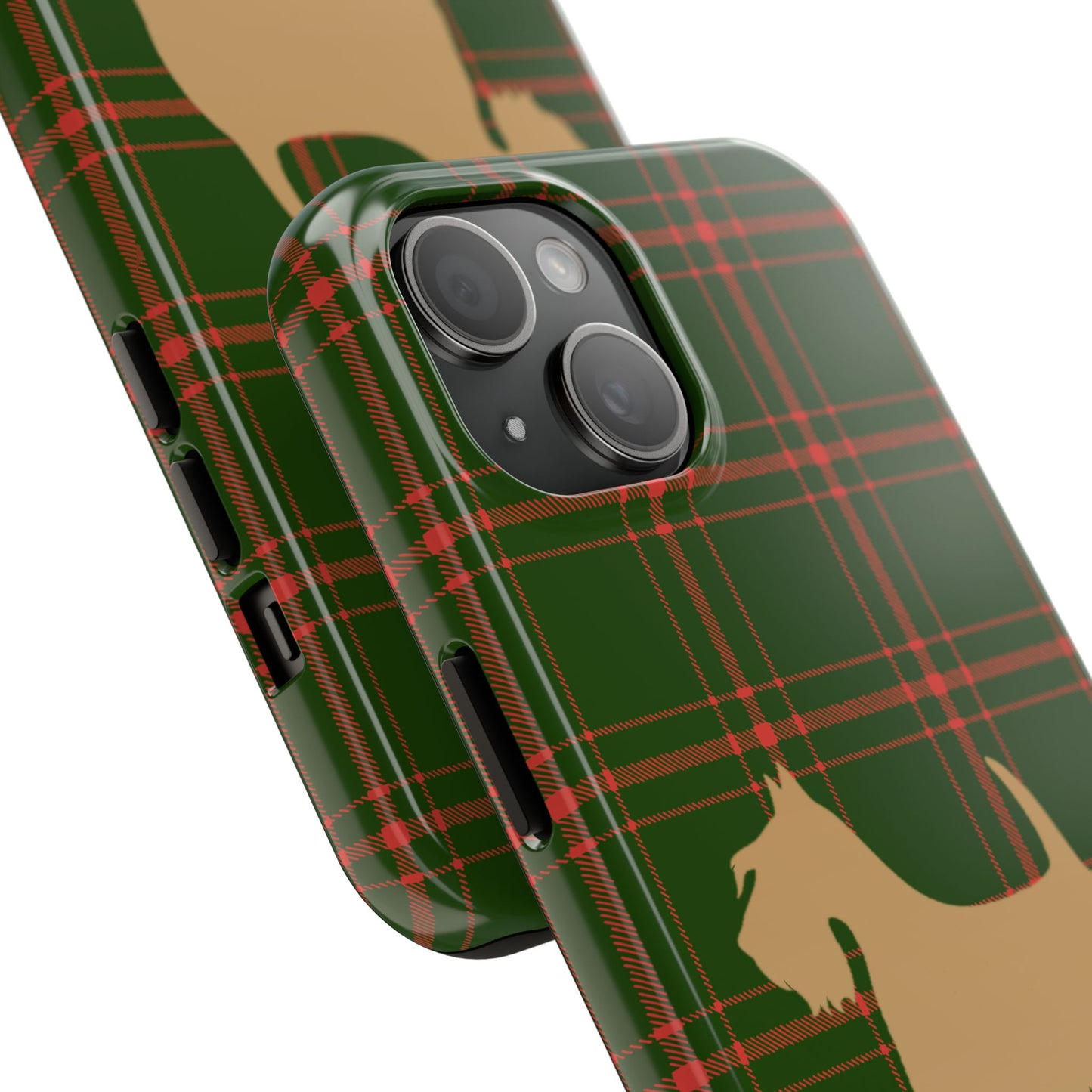 Scottish Terrier Phone Case, Tough Cases, Scottie Dog Phone Cover, Gift for Dog Lovers, Plaid Design