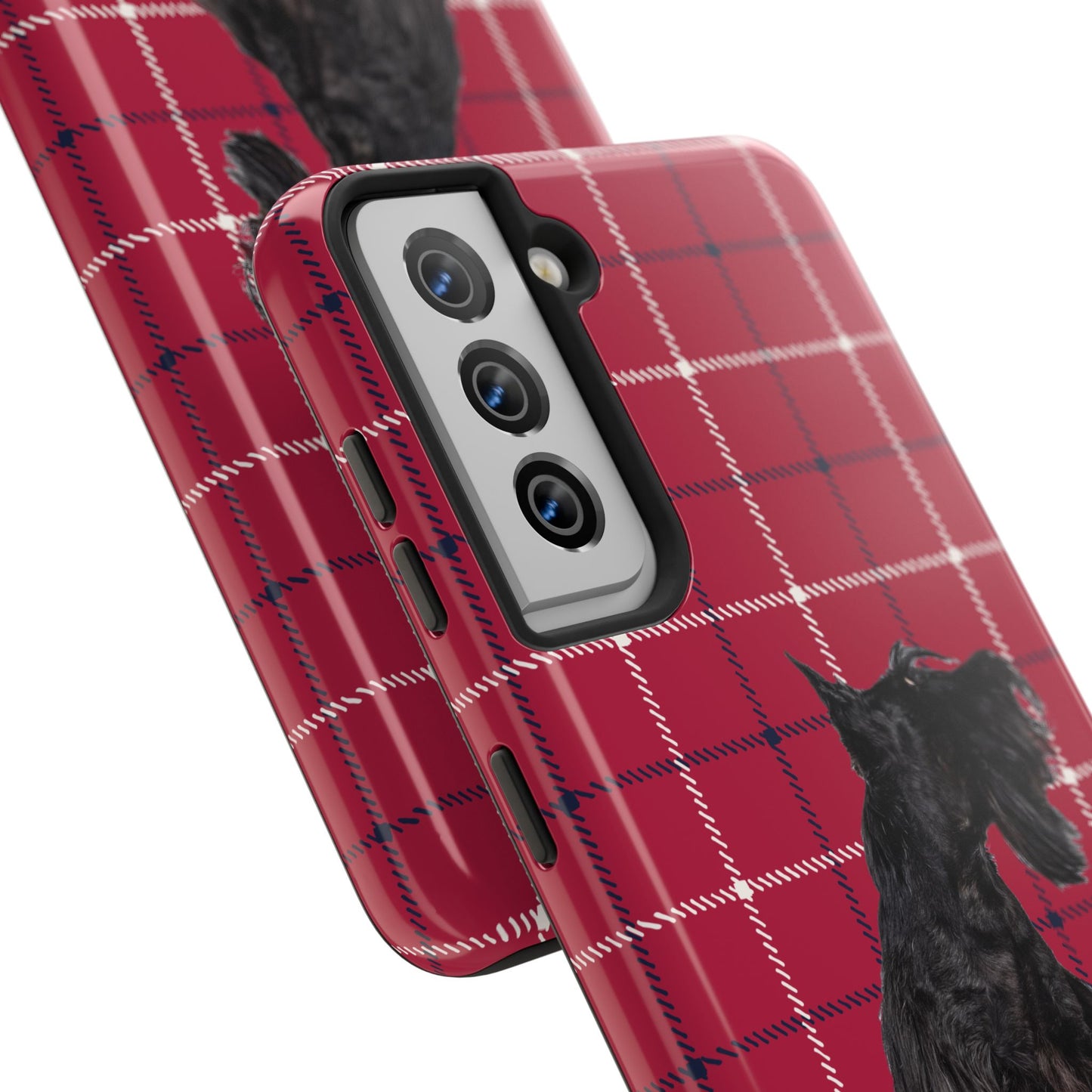 Scottish Terrier Phone Case, Tough Cases, Scottie Dog Phone Cover, Gift for Dog Lovers, Plaid Design
