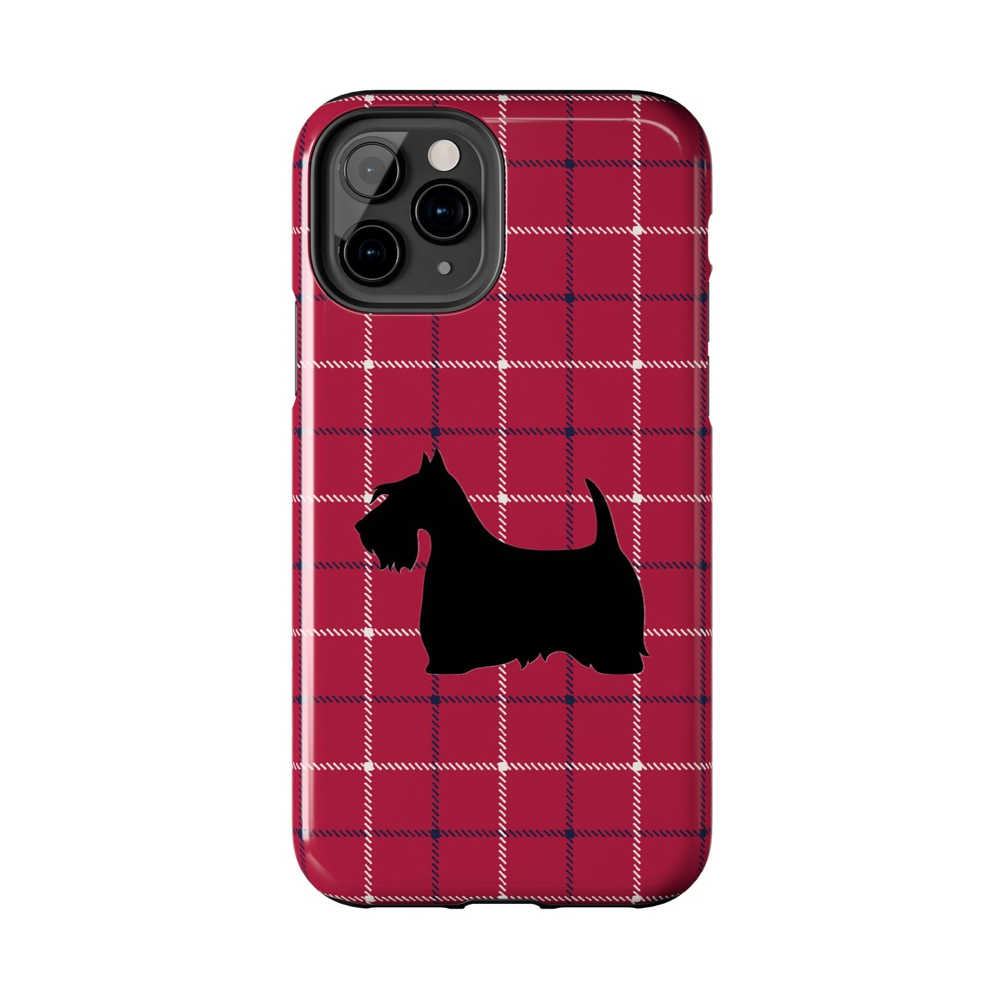 Scottish Terrier Phone Case, Tough Cases, Scottie Dog Phone Cover, Gift for Dog Lovers, Plaid Design
