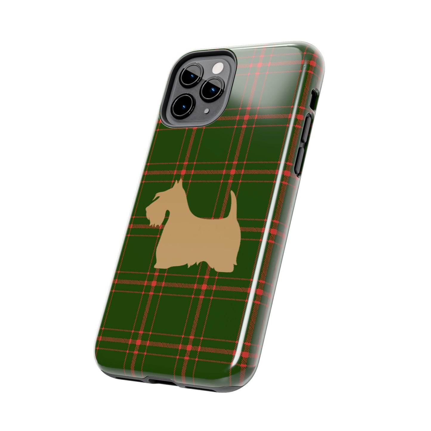 Scottish Terrier Phone Case, Tough Cases, Scottie Dog Phone Cover, Gift for Dog Lovers, Plaid Design