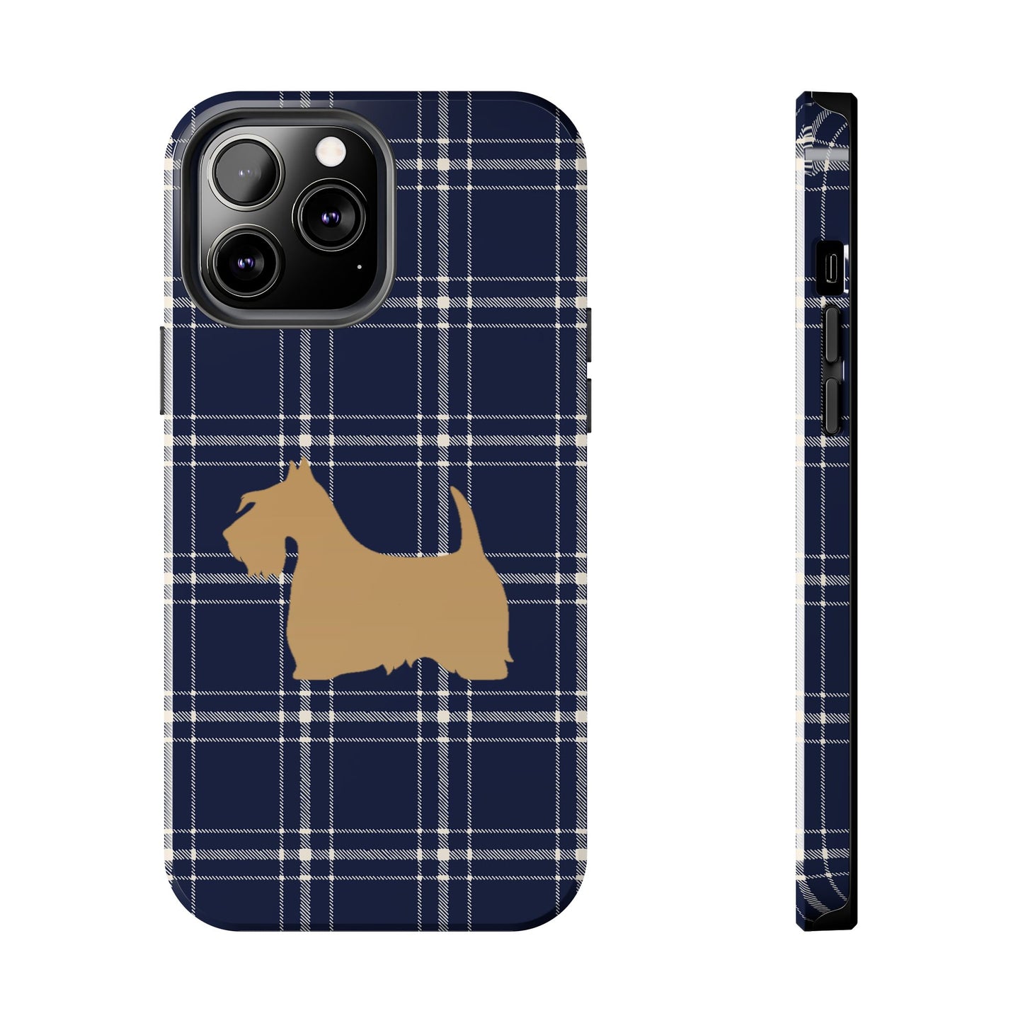 Scottish Terrier Phone Case, Tough Cases, Scottie Dog Phone Cover, Gift for Dog Lovers, Plaid Design