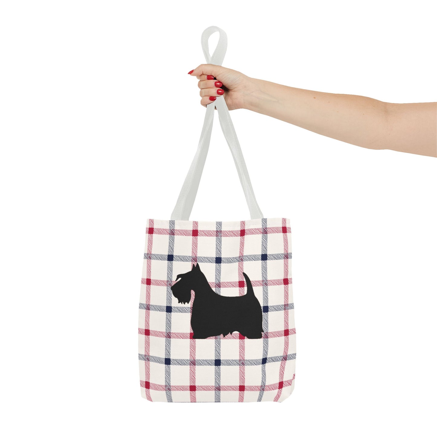 Plaid Scottish Terrier Tote Bag, Stylish Carryall for Pet Lovers, Perfect for Shopping, Beach Days, Teachers, Gifts, All-Occasion Bag