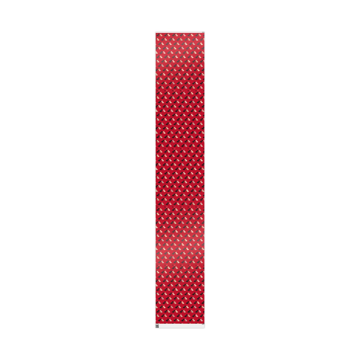 Festive Black and White Scottish Terrier Wrapping Paper for Gift Giving, Holiday, Birthday, Party, Pet Lovers, Cute Dog Design, Red Background
