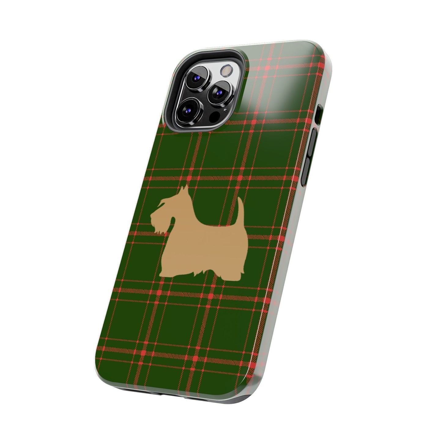 Scottish Terrier Phone Case, Tough Cases, Scottie Dog Phone Cover, Gift for Dog Lovers, Plaid Design