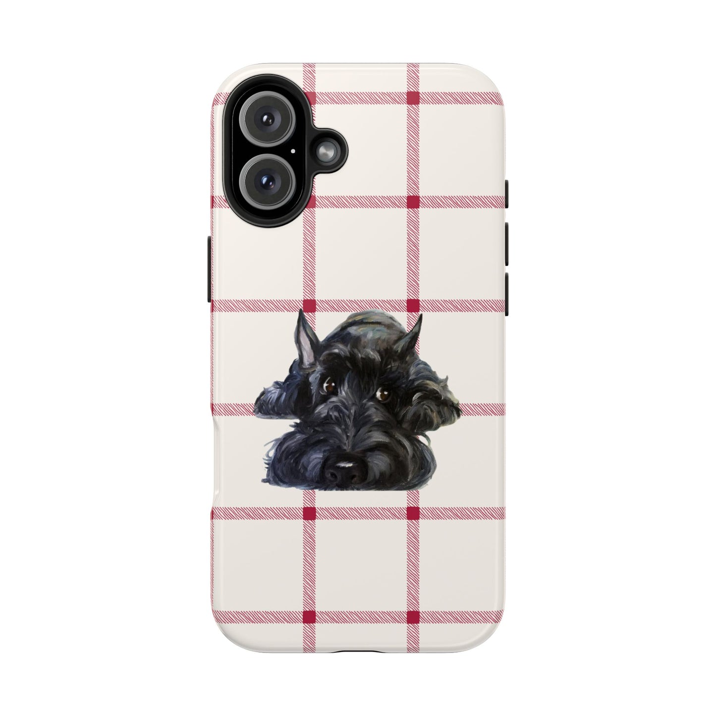 Scottish Terrier Phone Case, Tough Cases, Scottie Dog Phone Cover, Gift for Dog Lovers, Plaid Design
