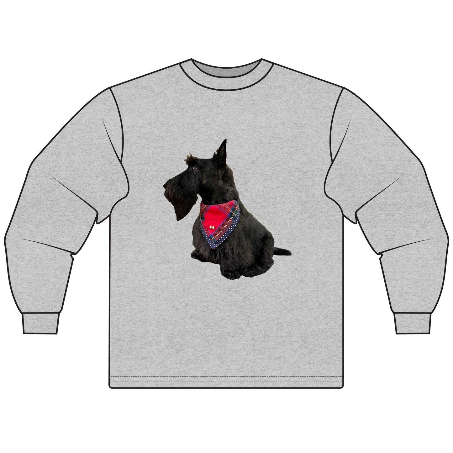 Fitz the Scottie T-shirt for Jeanice Scottish Terrier Lover Long Sleeve T-Shirt, Dog Mom Gift, Cute Pet Shirt, Animal Lover Apparel, Funny Dog Owner Top