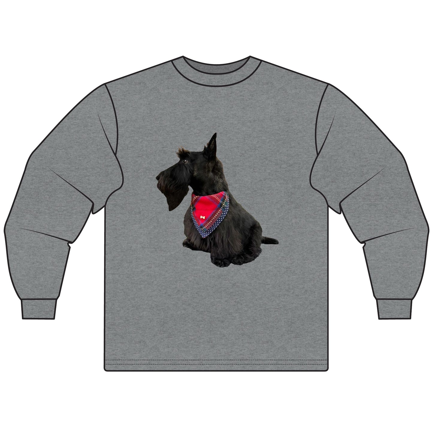 Fitz the Scottie T-shirt for Jeanice Scottish Terrier Lover Long Sleeve T-Shirt, Dog Mom Gift, Cute Pet Shirt, Animal Lover Apparel, Funny Dog Owner Top