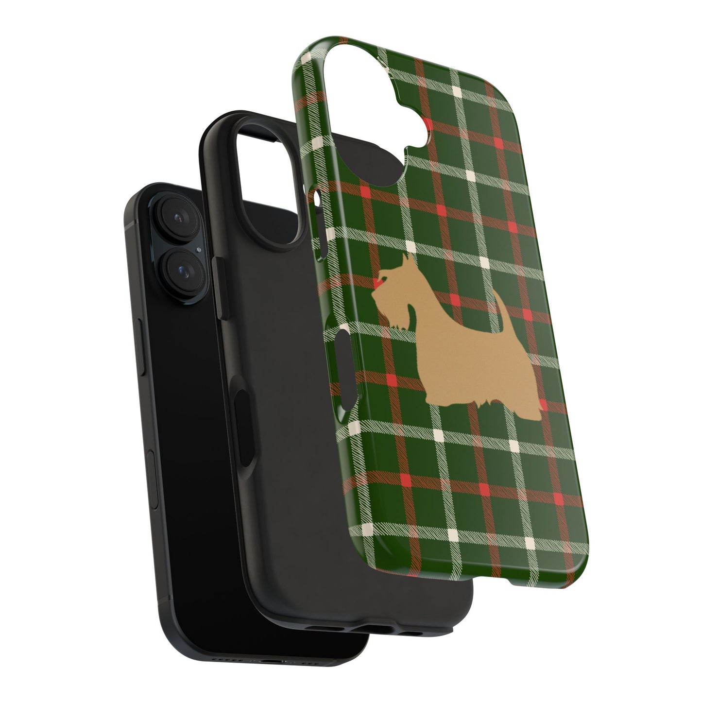 Scottish Terrier Phone Case, Tough Cases, Scottie Dog Phone Cover, Gift for Dog Lovers, Plaid Design