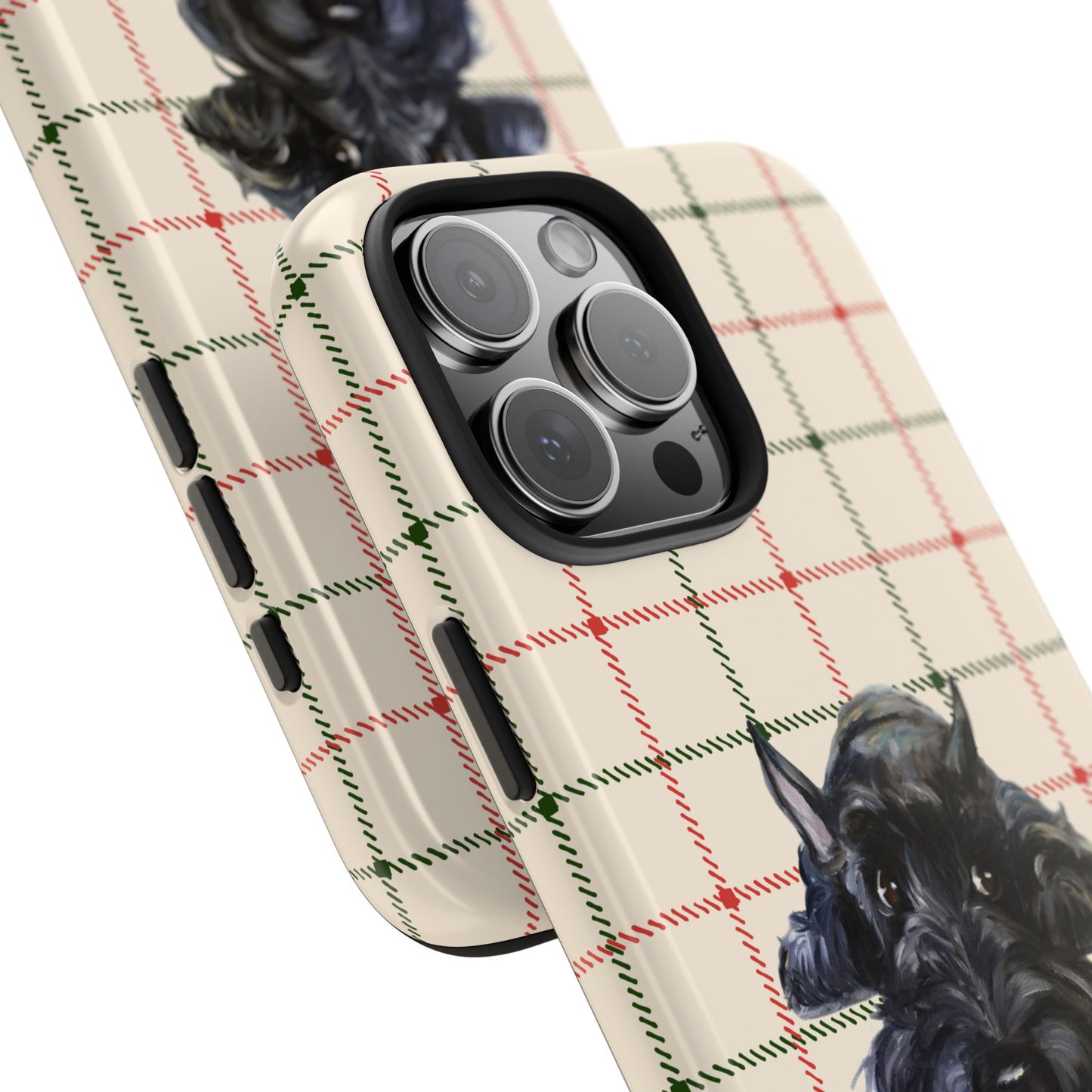 Scottish Terrier Phone Case, Tough Cases, Scottie Dog Phone Cover, Gift for Dog Lovers, Plaid Design