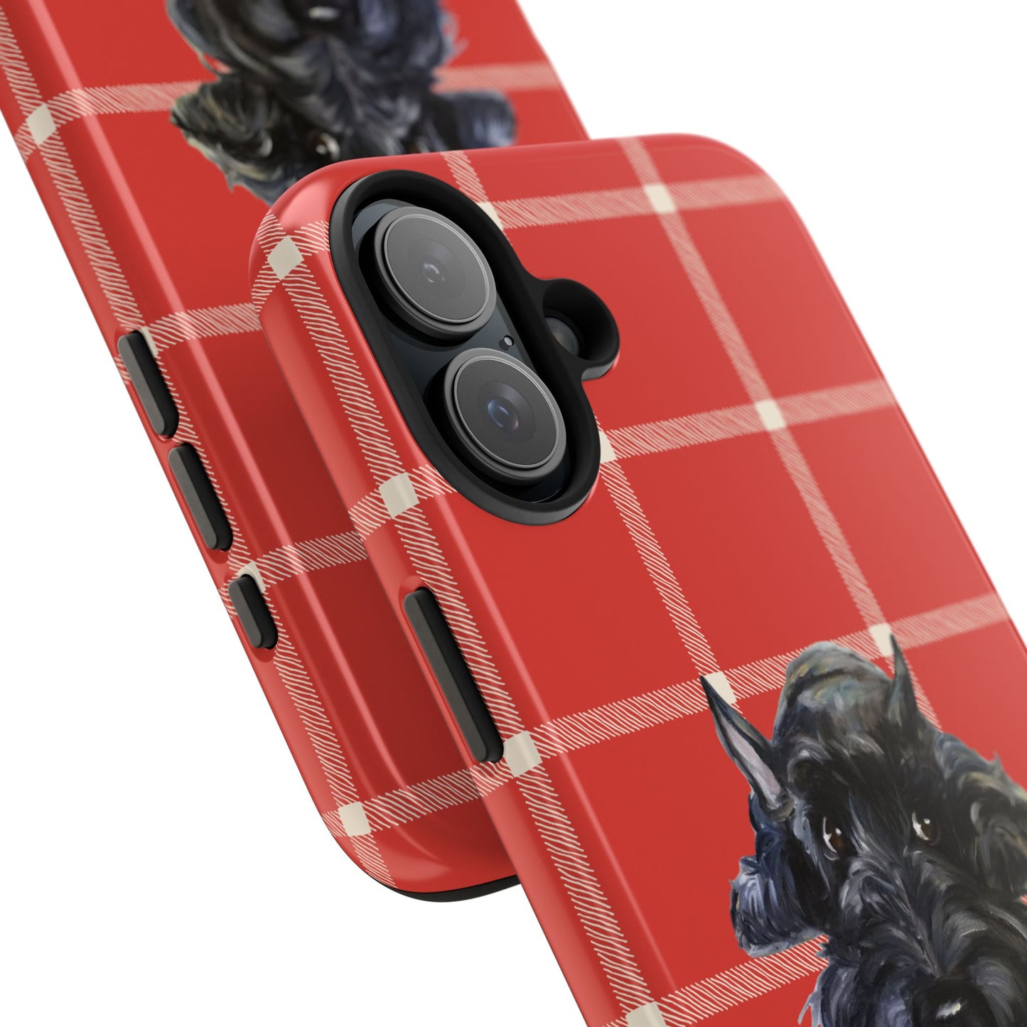 Scottish Terrier Phone Case, Tough Cases, Scottie Dog Phone Cover, Gift for Dog Lovers, Plaid Design