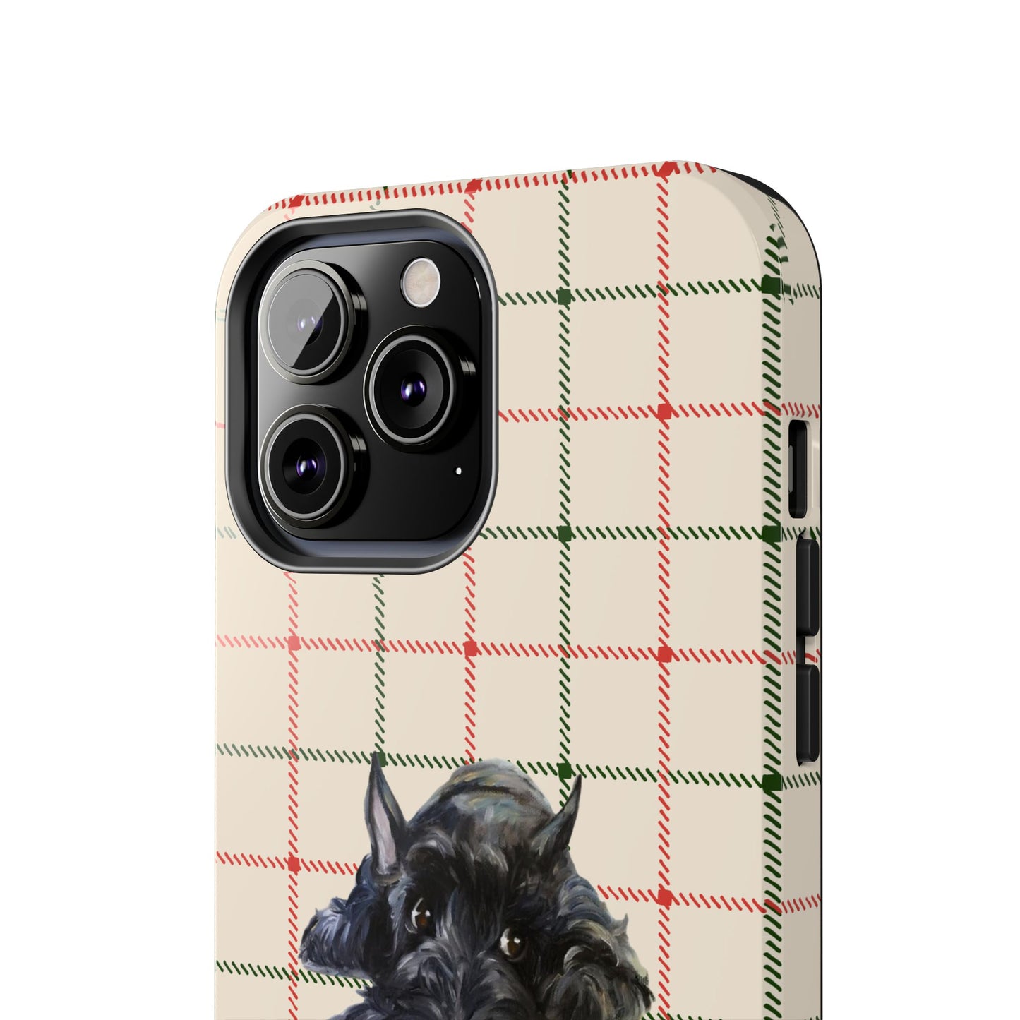 Scottish Terrier Phone Case, Tough Cases, Scottie Dog Phone Cover, Gift for Dog Lovers, Plaid Design