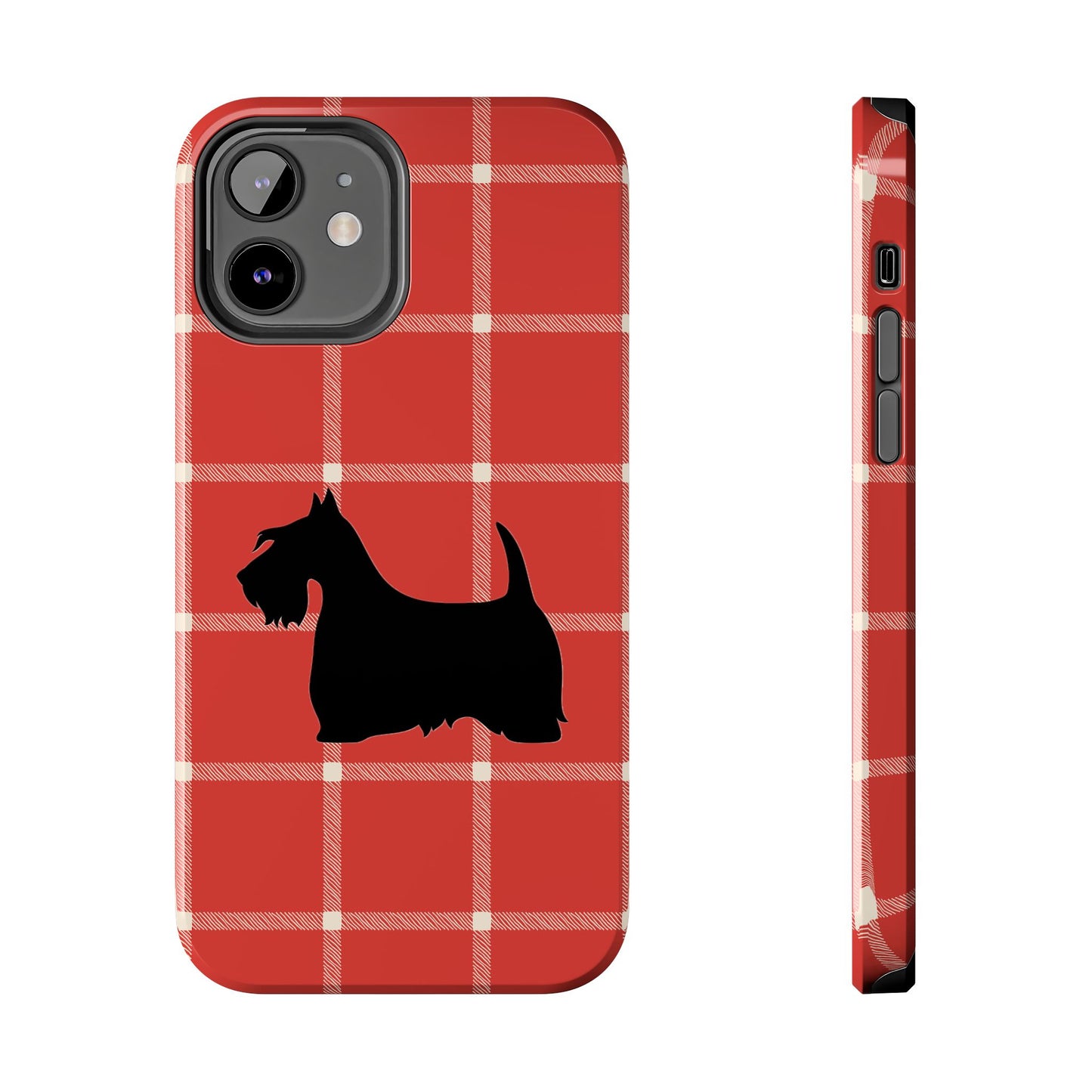Scottish Terrier Phone Case, Tough Cases, Scottie Dog Phone Cover, Gift for Dog Lovers, Plaid Design