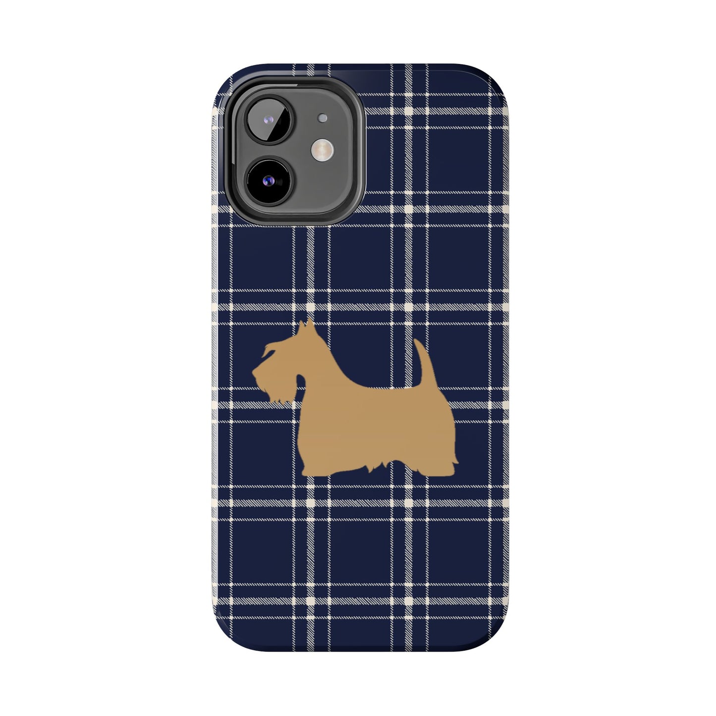 Scottish Terrier Phone Case, Tough Cases, Scottie Dog Phone Cover, Gift for Dog Lovers, Plaid Design