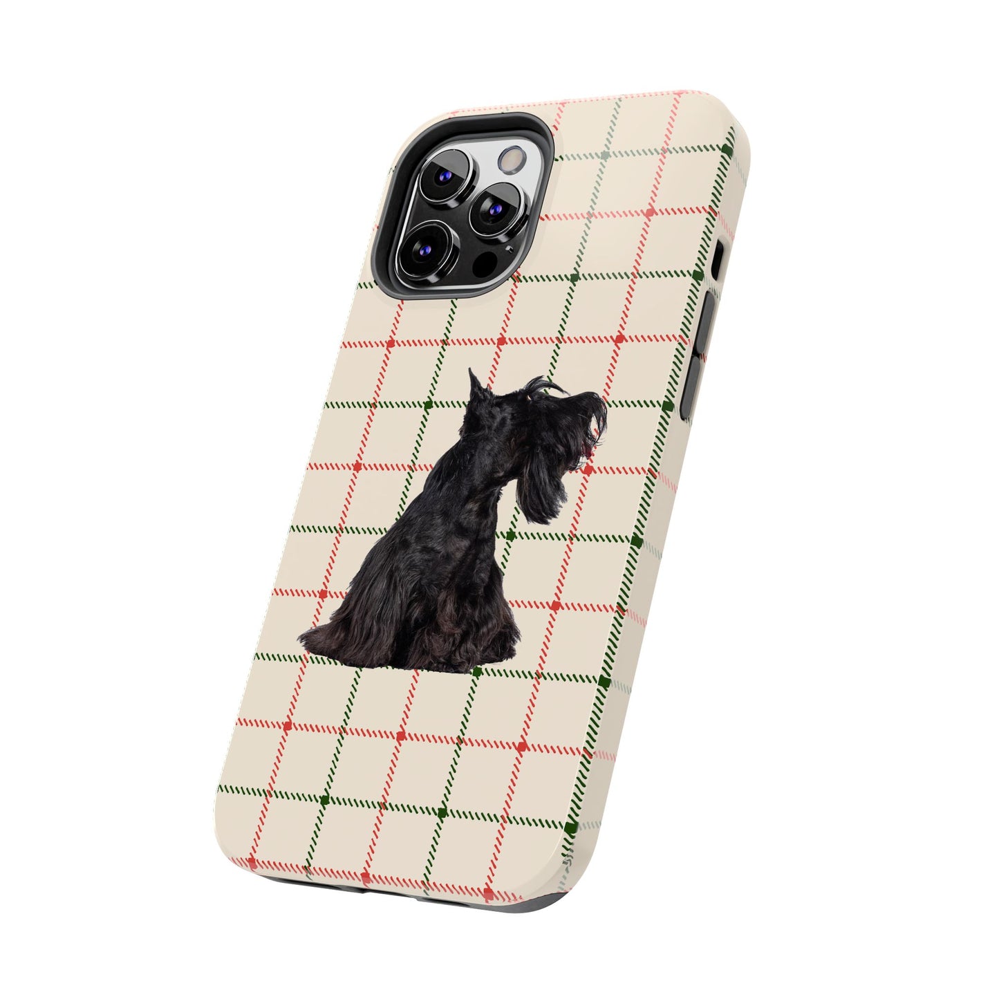 Scottish Terrier Phone Case, Tough Cases, Scottie Dog Phone Cover, Gift for Dog Lovers, Plaid Design