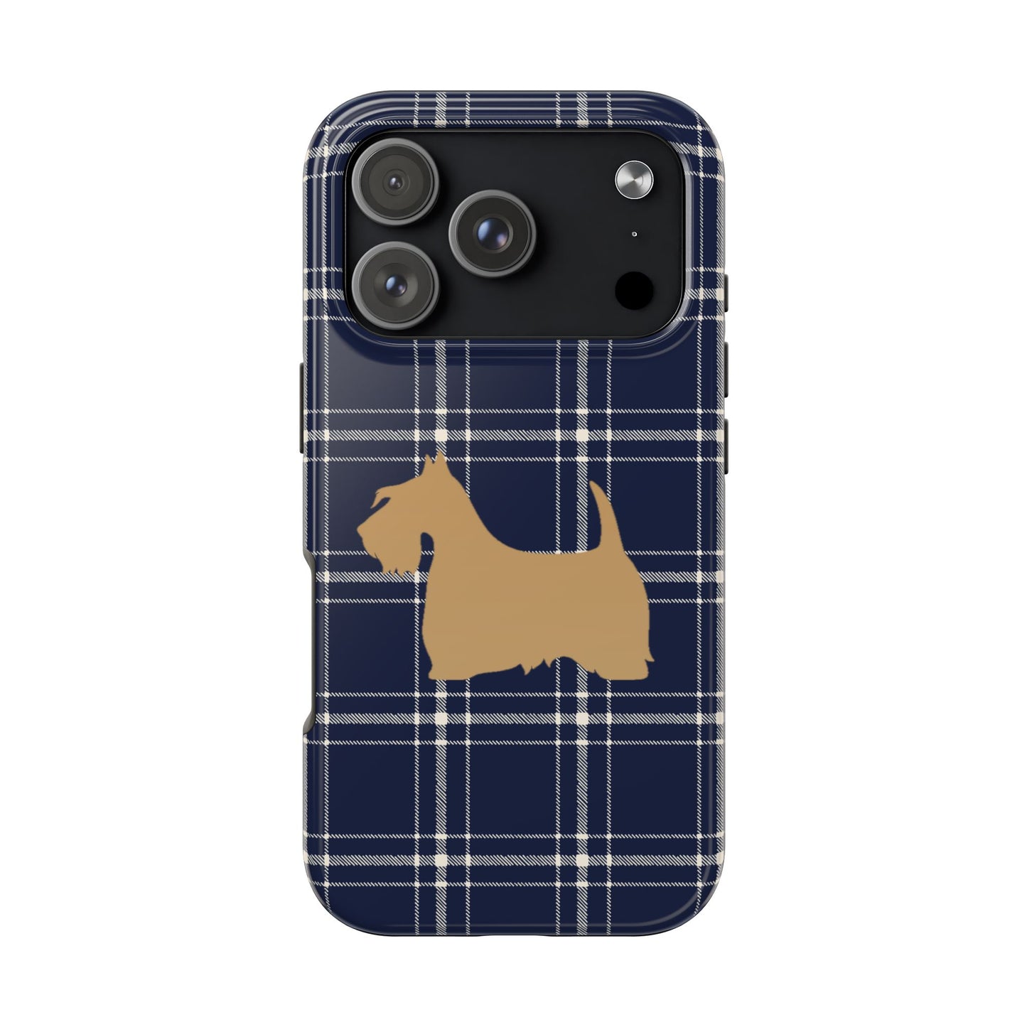 Scottish Terrier Phone Case, Tough Cases, Scottie Dog Phone Cover, Gift for Dog Lovers, Plaid Design