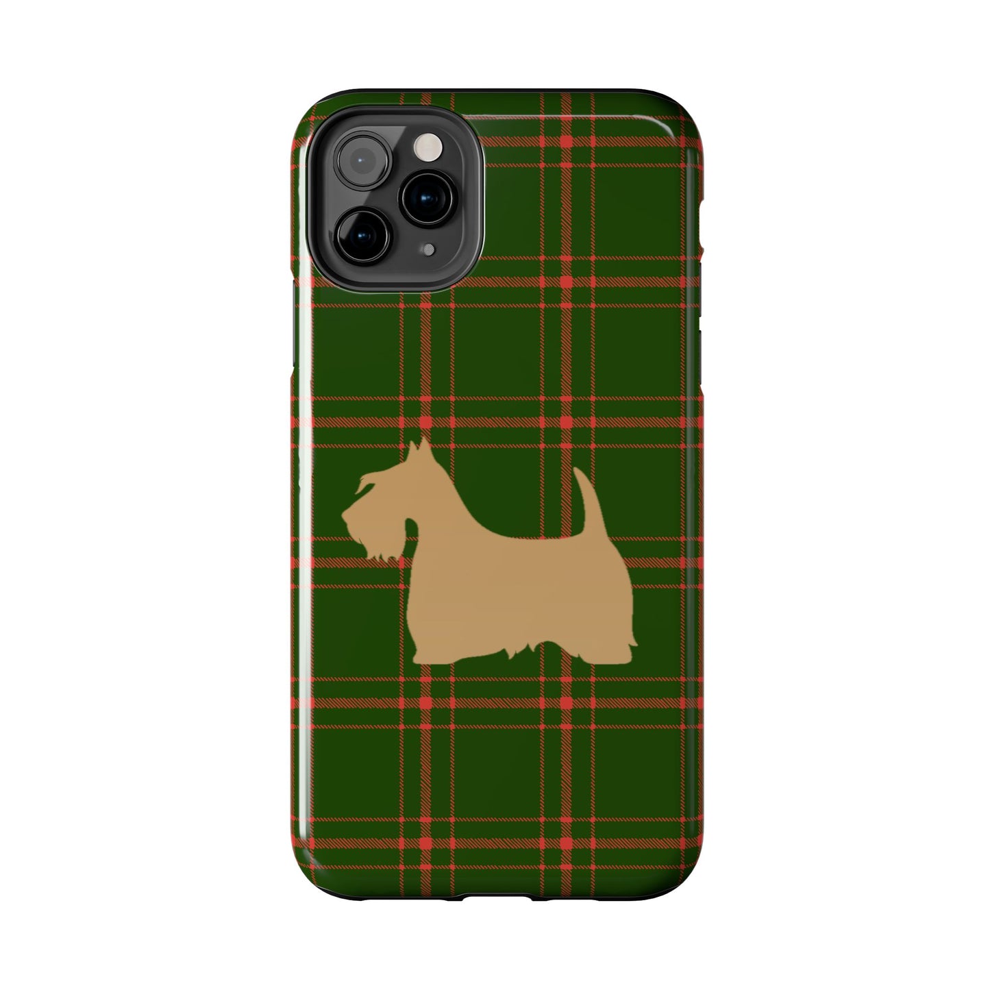 Scottish Terrier Phone Case, Tough Cases, Scottie Dog Phone Cover, Gift for Dog Lovers, Plaid Design