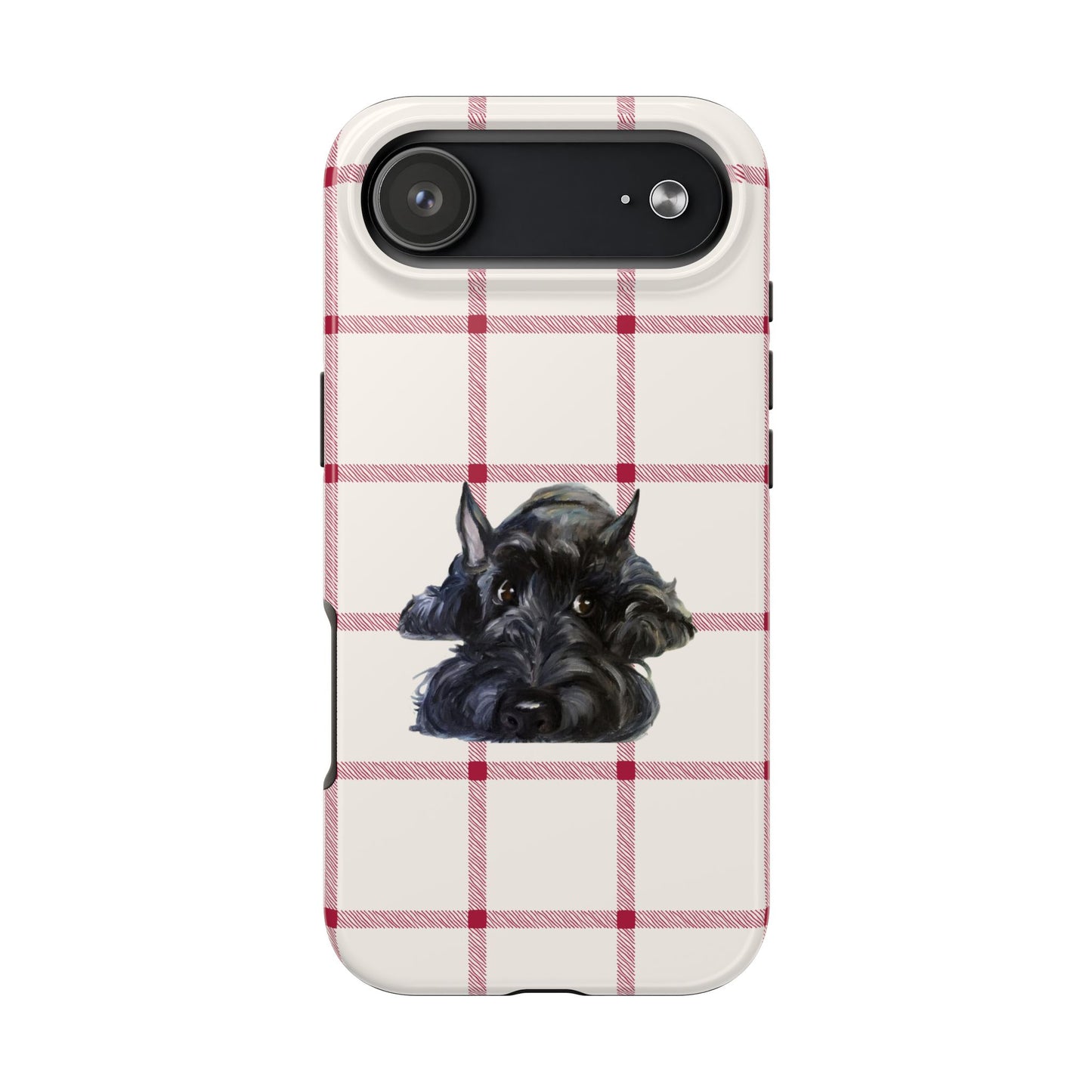 Scottish Terrier Phone Case, Tough Cases, Scottie Dog Phone Cover, Gift for Dog Lovers, Plaid Design