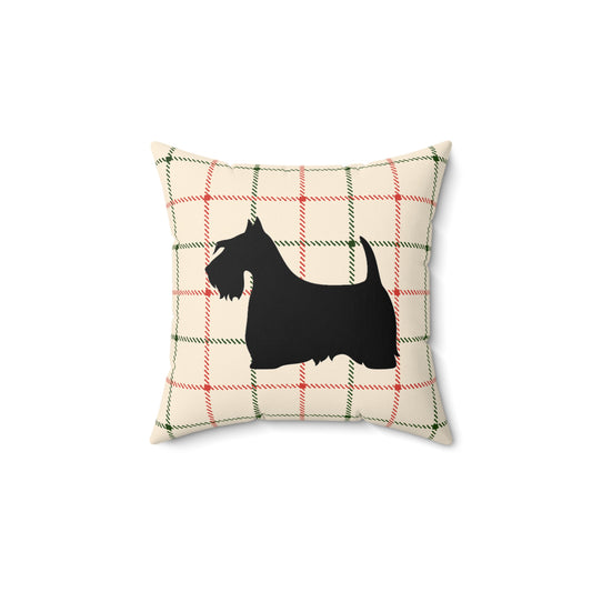 Scottish Terrier Faux Suede Pillow, Cozy Home Decor, Housewarming Gift, Pet Lover Gift, Holiday Accent Cushion