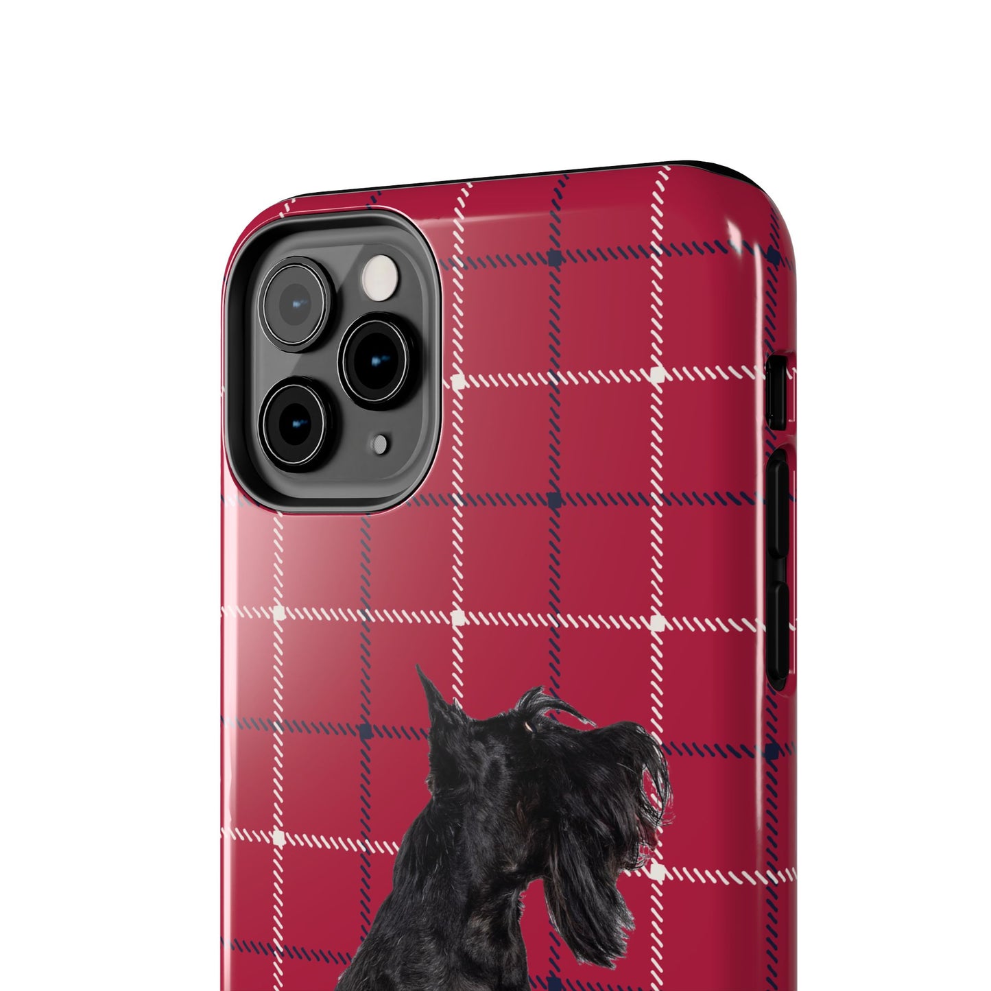 Scottish Terrier Phone Case, Tough Cases, Scottie Dog Phone Cover, Gift for Dog Lovers, Plaid Design