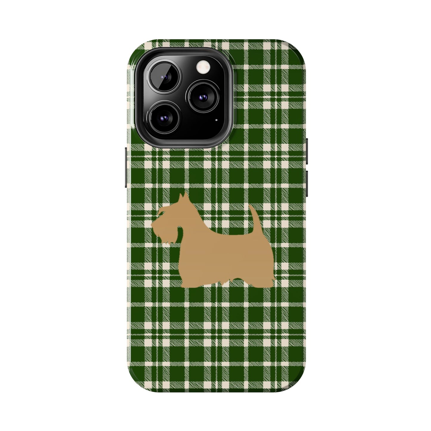 Scottish Terrier Phone Case, Tough Cases, Scottie Dog Phone Cover, Gift for Dog Lovers, Plaid Design