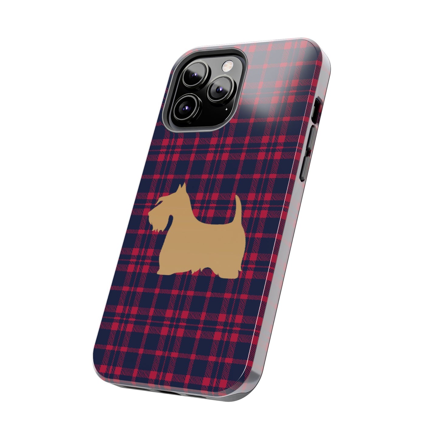 Scottish Terrier Phone Case, Tough Cases, Scottie Dog Phone Cover, Gift for Dog Lovers, Plaid Design