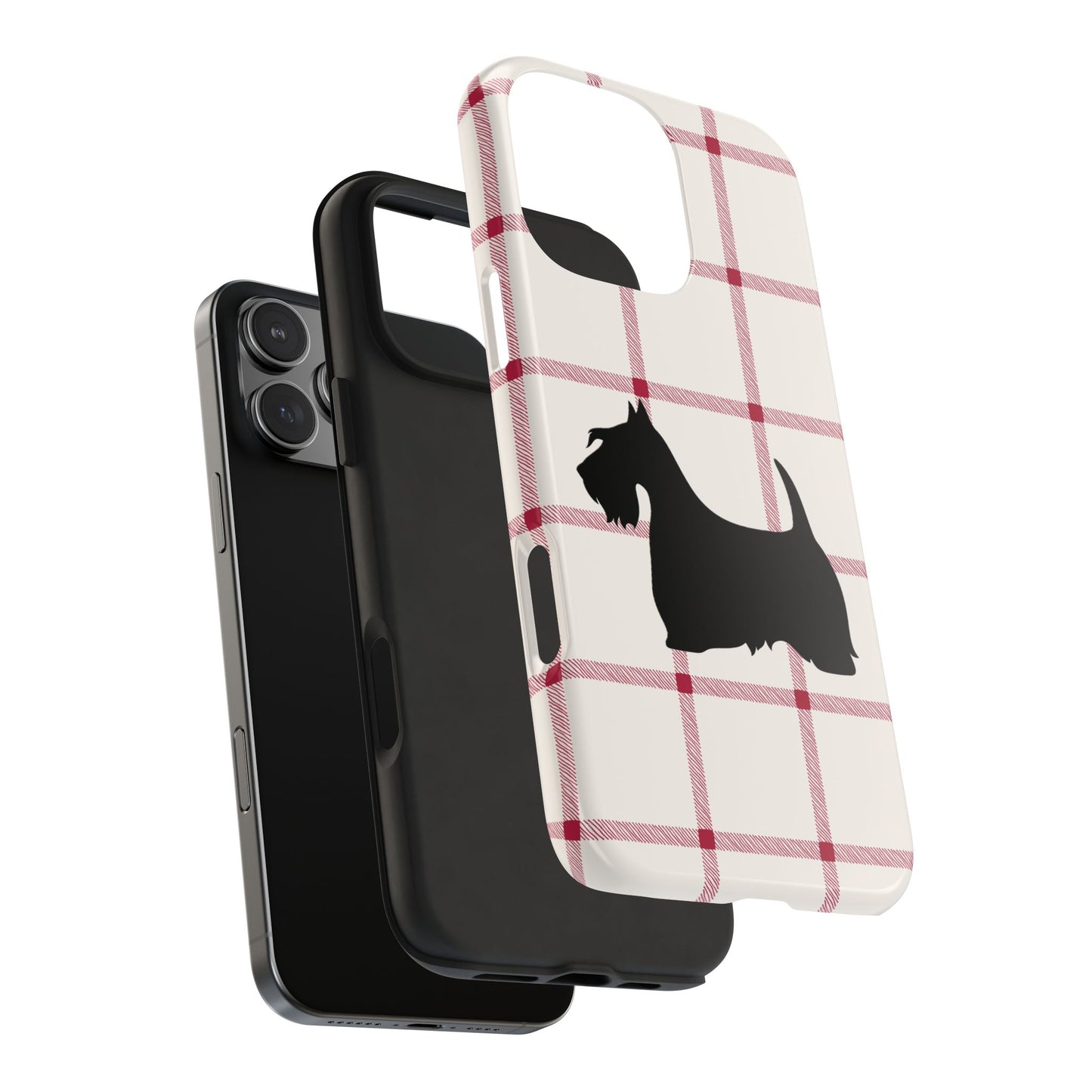 Scottish Terrier Phone Case, Tough Cases, Scottie Dog Phone Cover, Gift for Dog Lovers, Plaid Design