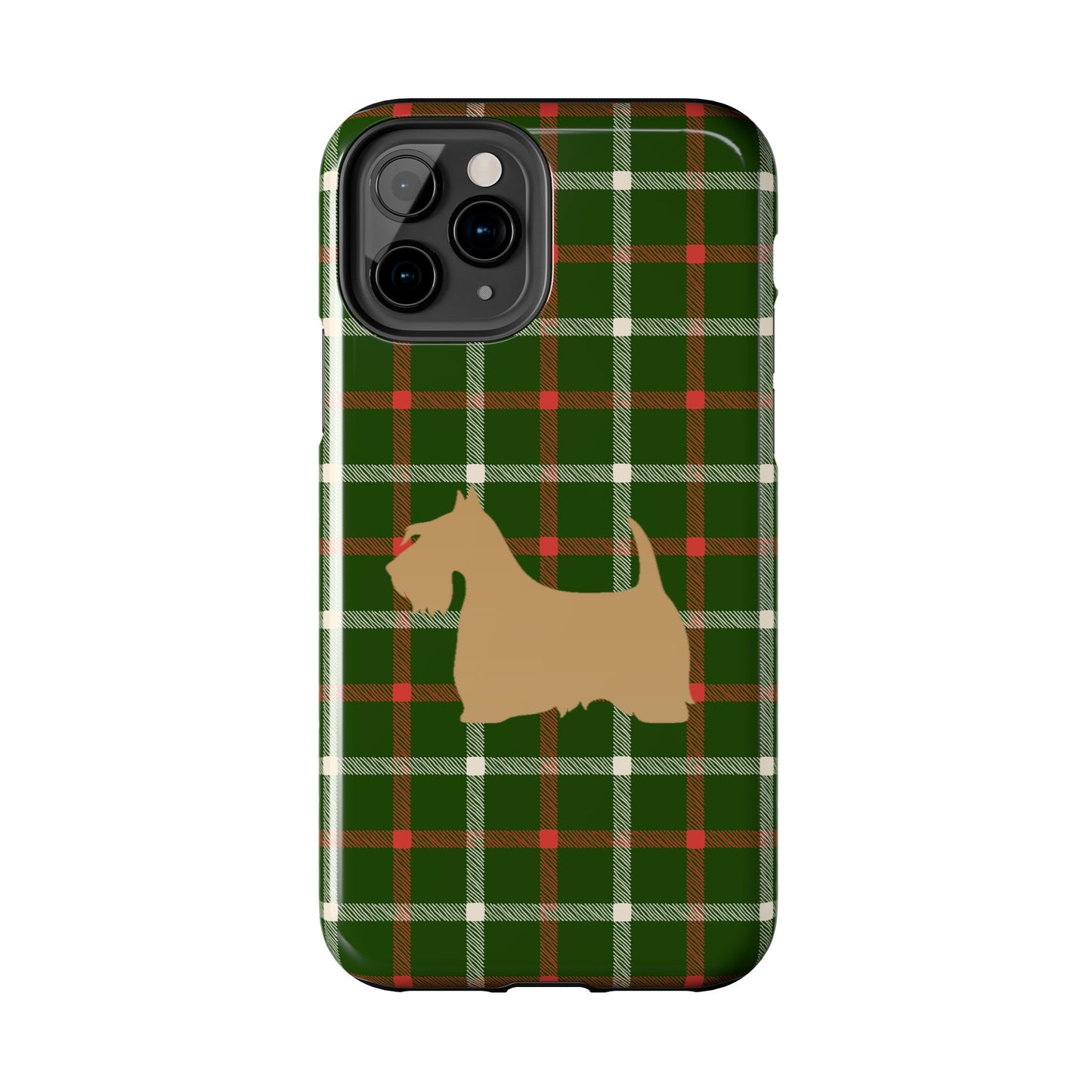 Scottish Terrier Phone Case, Tough Cases, Scottie Dog Phone Cover, Gift for Dog Lovers, Plaid Design