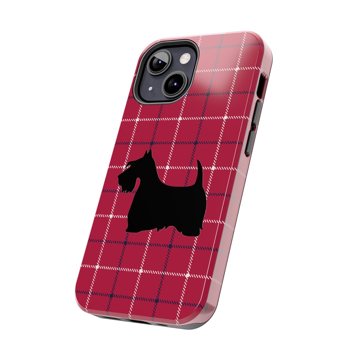 Scottish Terrier Phone Case, Tough Cases, Scottie Dog Phone Cover, Gift for Dog Lovers, Plaid Design