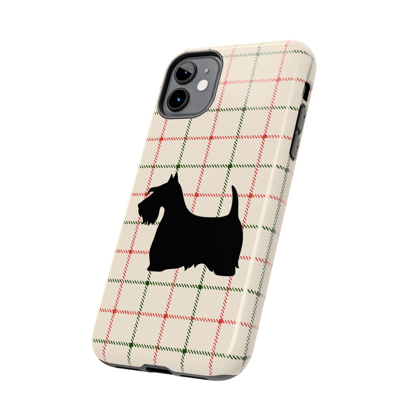 Scottish Terrier Phone Case, Tough Cases, Scottie Dog Phone Cover, Gift for Dog Lovers, Plaid Design