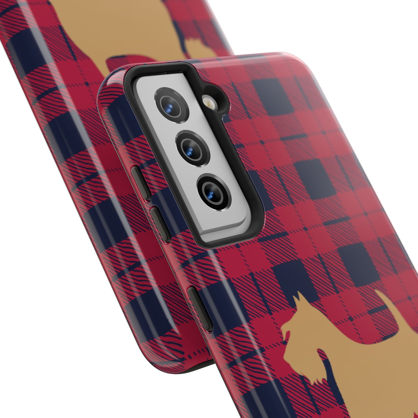 Scottish Terrier Phone Case, Tough Cases, Scottie Dog Phone Cover, Gift for Dog Lovers, Plaid Design